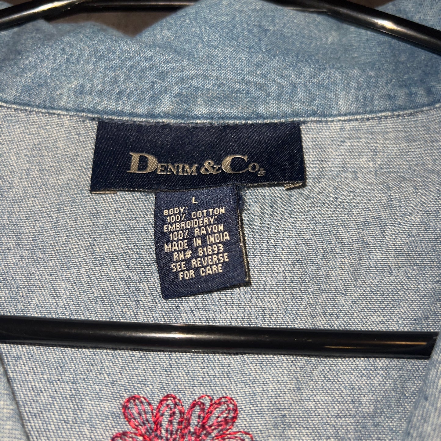 Embroidered Denim Button up