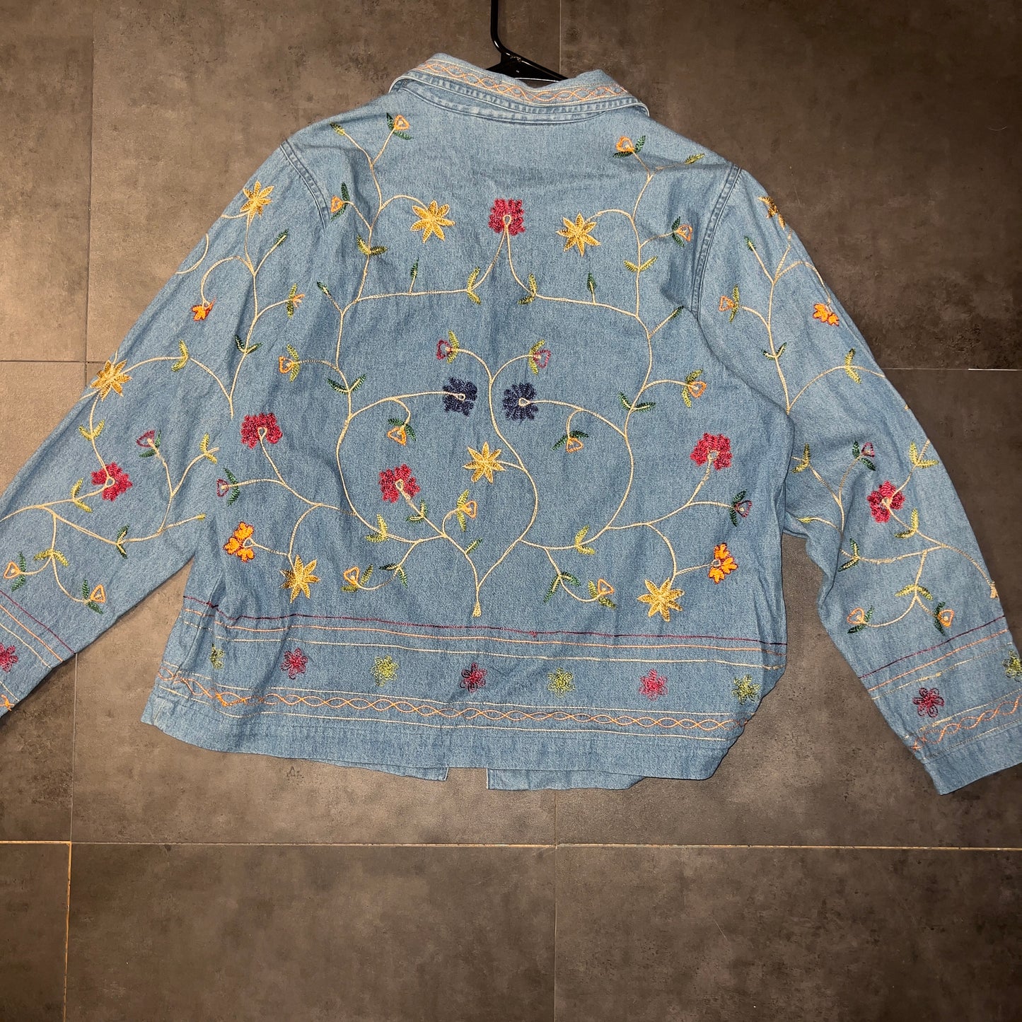 Embroidered Denim Button up